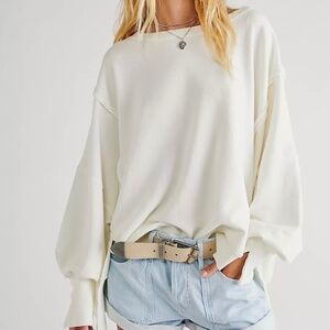 We The Free People Camden Sweatshirt Size S White
